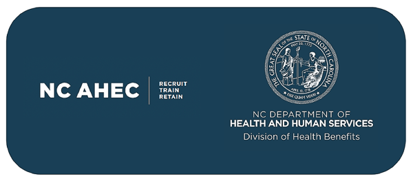 NC AHEC and DHS Logos_WHITE on BLUE-01
