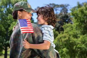 Soldier reunited with her son on a sunny day-1