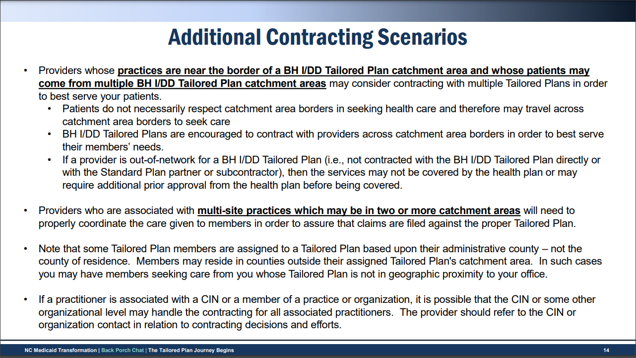 NC Medicaid Managed Care: Tailored Plans